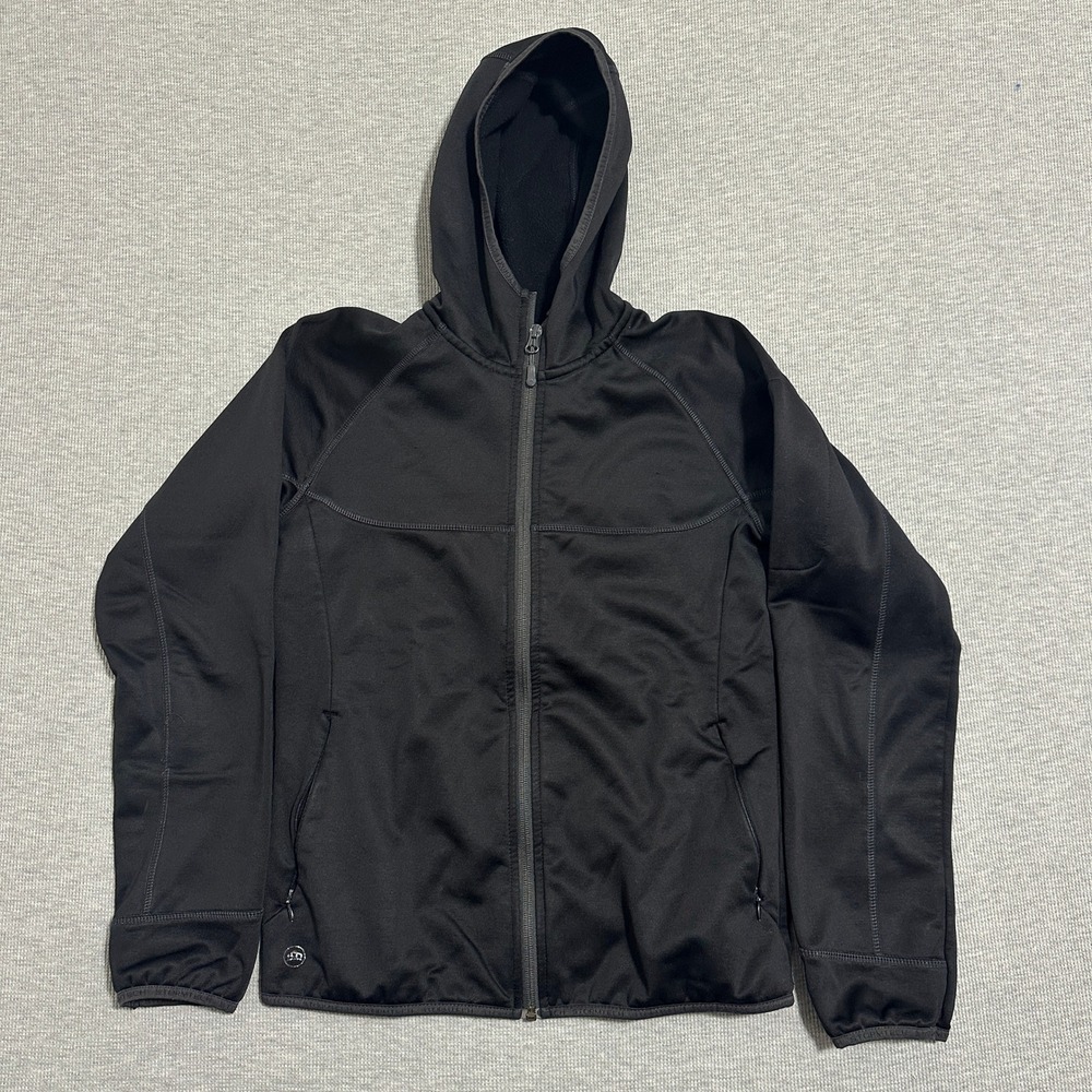 Stormtech Womens S Black Full Zip Hoodie Performance Fleece Jacket Sleeve Pocket